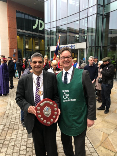 Jonathan Lord MP with Mayor of Woking Cllr Saj Hussain